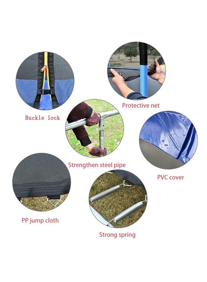 جساي تويز ترامبولين مطاطي للقفز بارتفاع 6/8/10/12/14/16 قدمًا، مناسب للأطفال والبالغين في الهواء الطلق، مع شبكة أمان ووسادة نابضية - Image 5